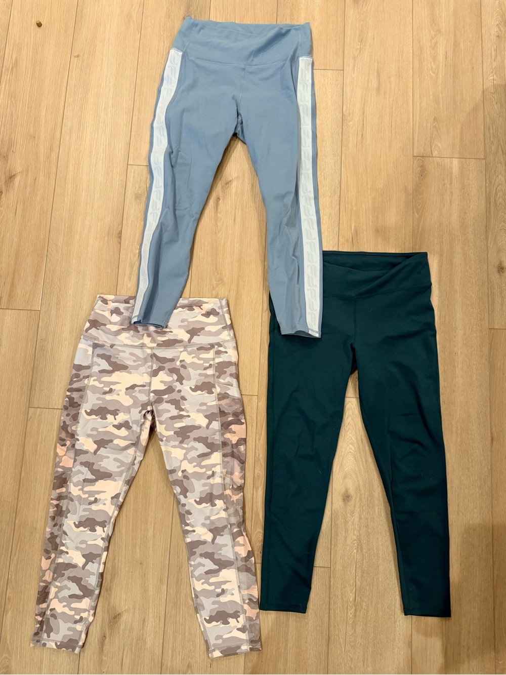 Fabletics High-Rise Active Leggings - Blue, Camo & Dark Green Mix